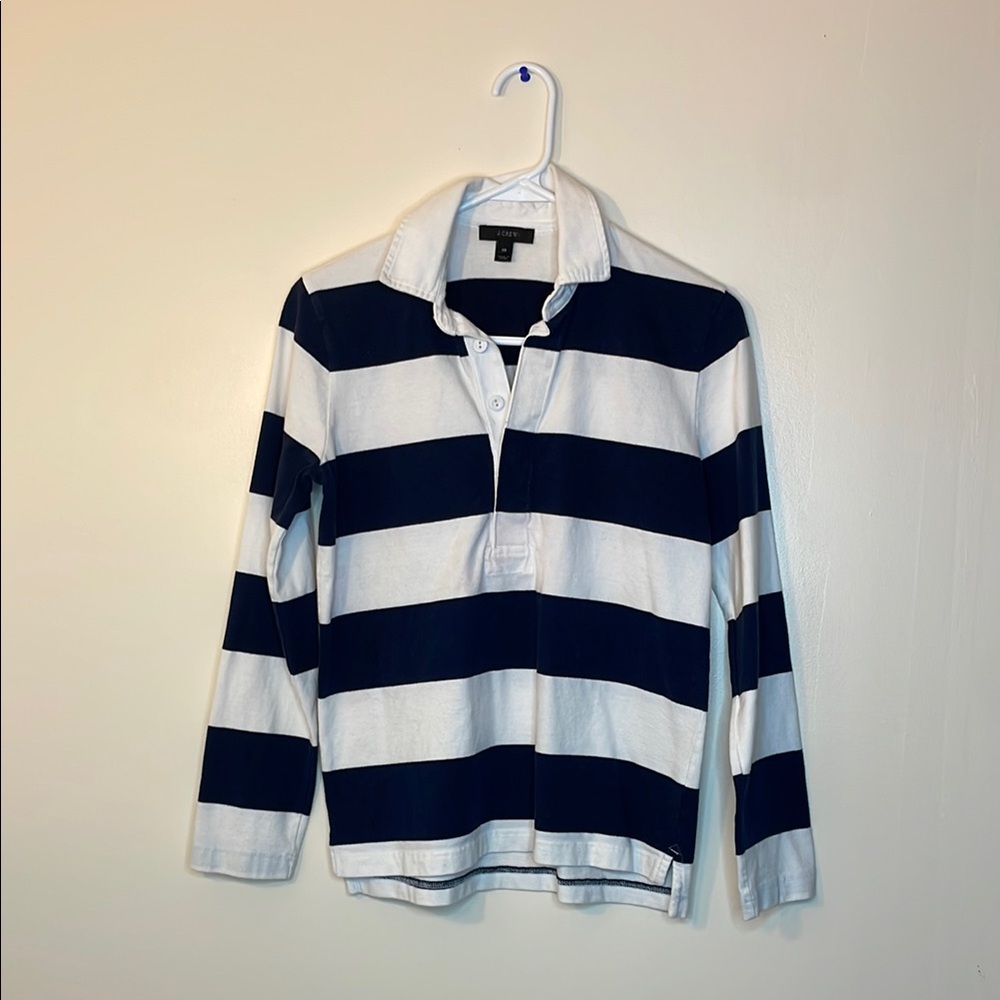 J.Crew Navy and White Striped Shirt